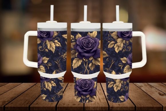 Download 40oz Rose Purple Tumbler Wrap - Premium Resources
