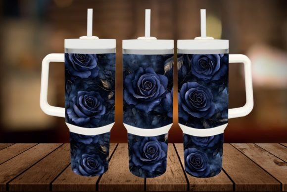 Download 40oz Blue Rose Tumbler Wrap - Premium Resources