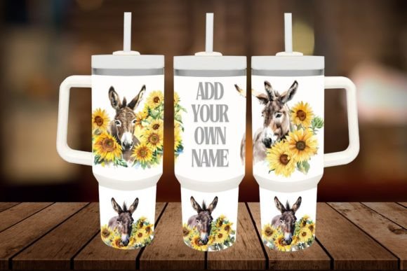 Download Donkey with Sunflowers 40oz Quencher - Premium Bundle