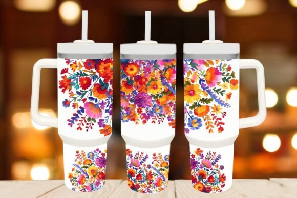 Download Floral Pattern 40oz Quencher Tumbler - Premium Resources